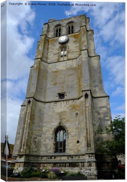 The Bell Tower Beccles Canvas Print by Diana Mower