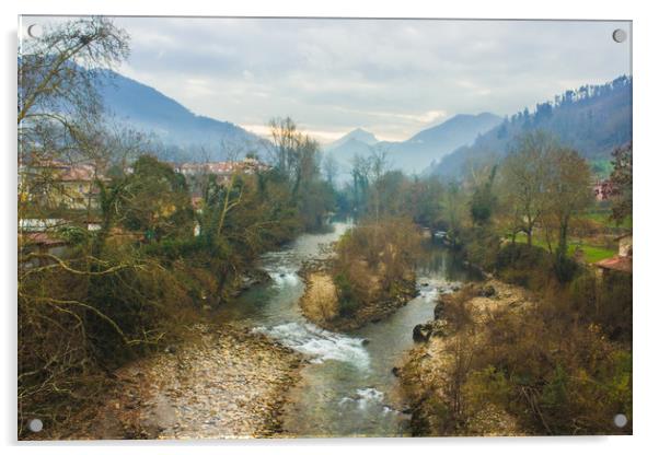 Mountain river Acrylic by Svetlana Korneliuk