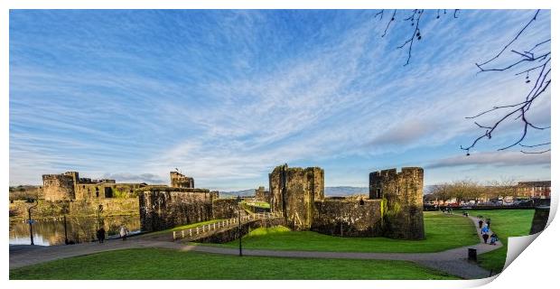 Caerphilly Castle Panorama Print by Steve Purnell
