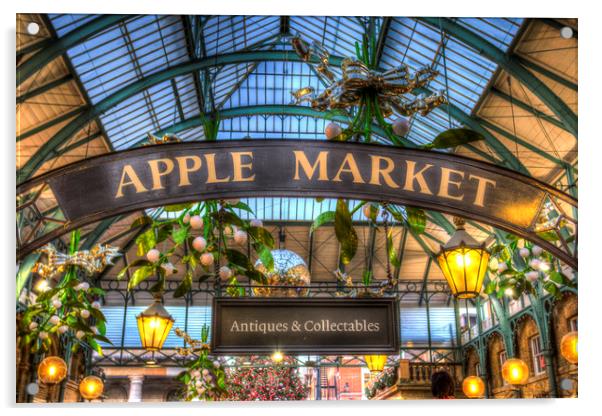 The Apple Market Covent Garden London Acrylic by David Pyatt