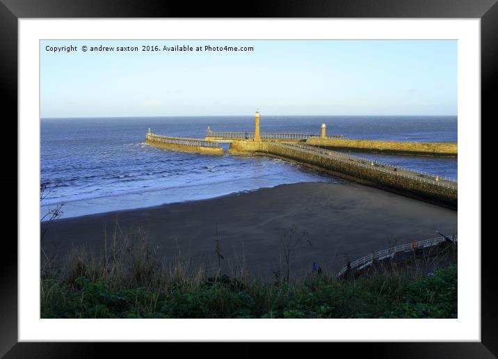 HARBOUR ENTRANCE Framed Mounted Print by andrew saxton