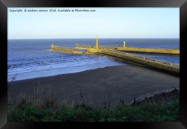 HARBOUR ENTRANCE Framed Print by andrew saxton