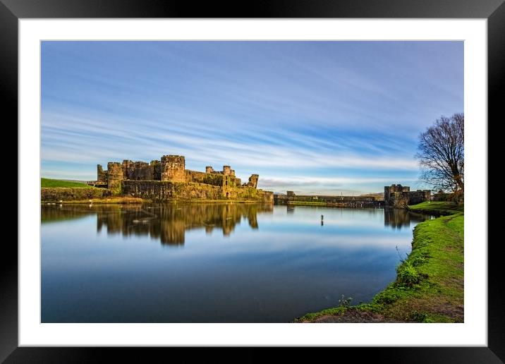 Caerphilly Castle Long Exposure 2 Framed Mounted Print by Steve Purnell