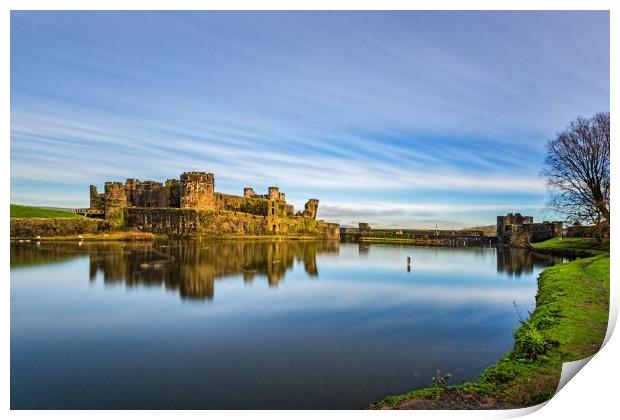 Caerphilly Castle Long Exposure 2 Print by Steve Purnell