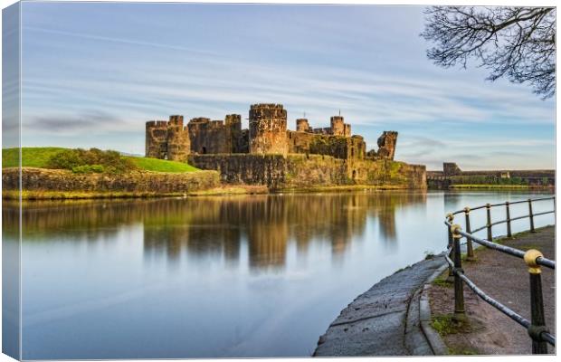 Caerphilly Castle Long Exposure 3 Canvas Print by Steve Purnell