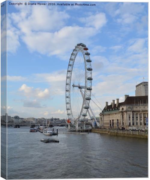 The London Eye Canvas Print by Diana Mower