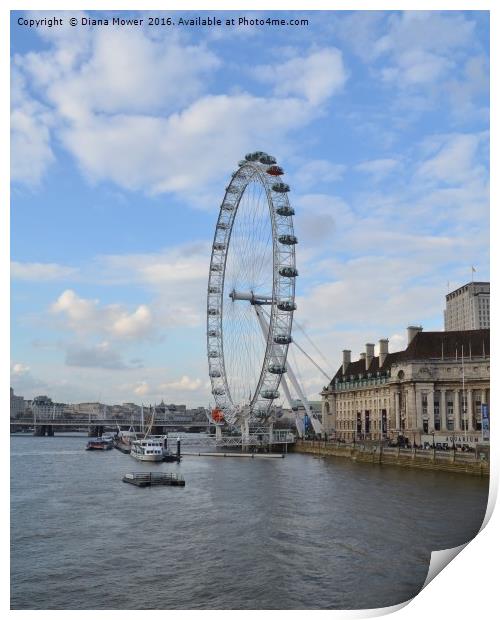 The London Eye Print by Diana Mower