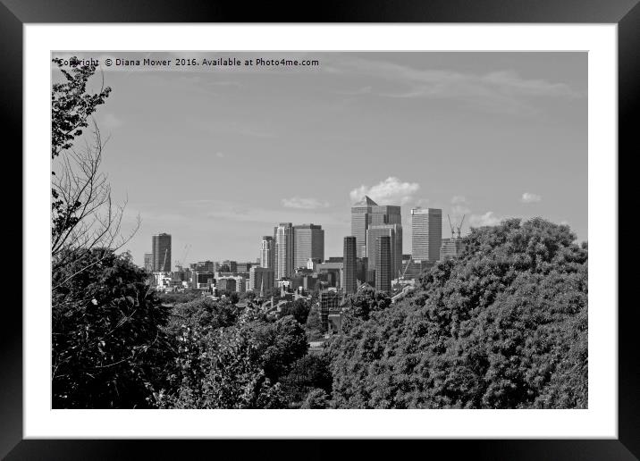 The London Skyline Framed Mounted Print by Diana Mower