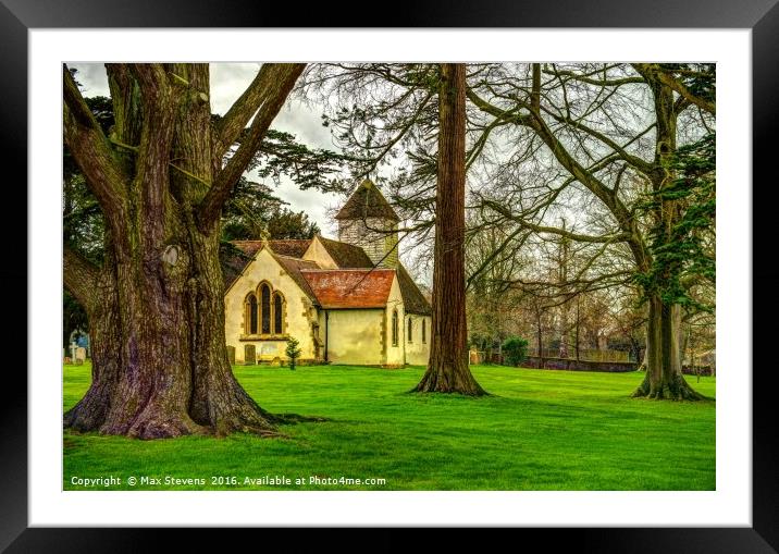 The church at Wasing Park Framed Mounted Print by Max Stevens