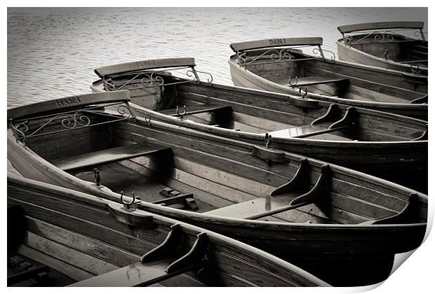 Rowing Boats Print by Ian Merton