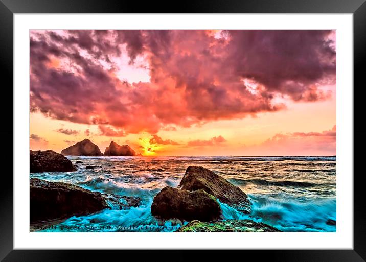 Twilight at Holywell Bay Framed Mounted Print by Jeremy Sage