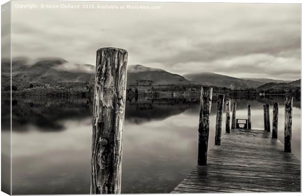 Jetty at Derwent Water Canvas Print by Kevin Clelland