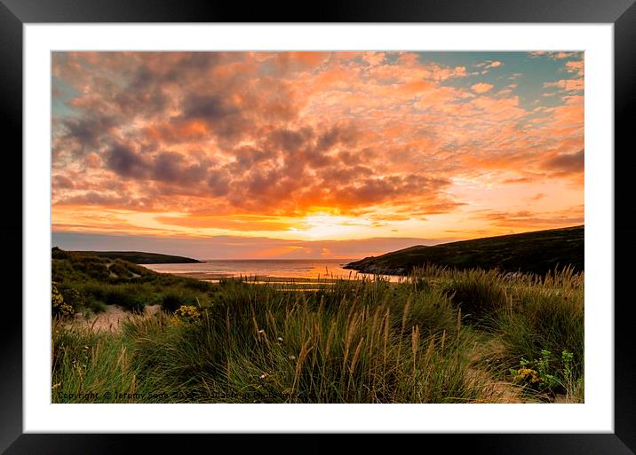Majestic Crantock Dunes at Sunset Framed Mounted Print by Jeremy Sage