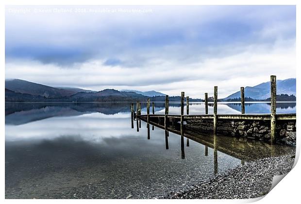 Jetty at Derwent Water in the Lake District Print by Kevin Clelland