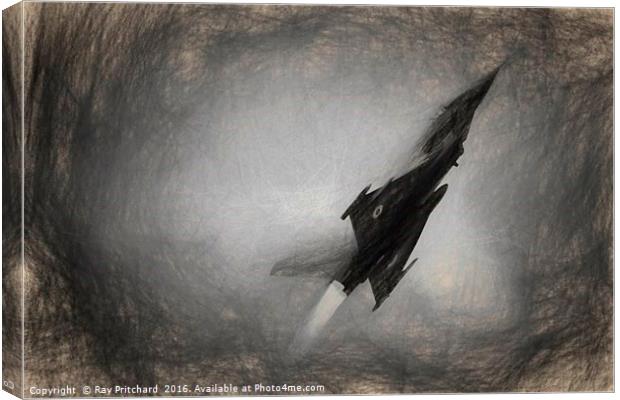 Typhoon Digital Sketch Canvas Print by Ray Pritchard