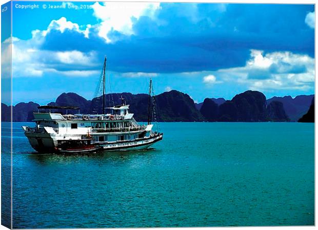 Sailing On Halong Bay Canvas Print by Jeanne Ong