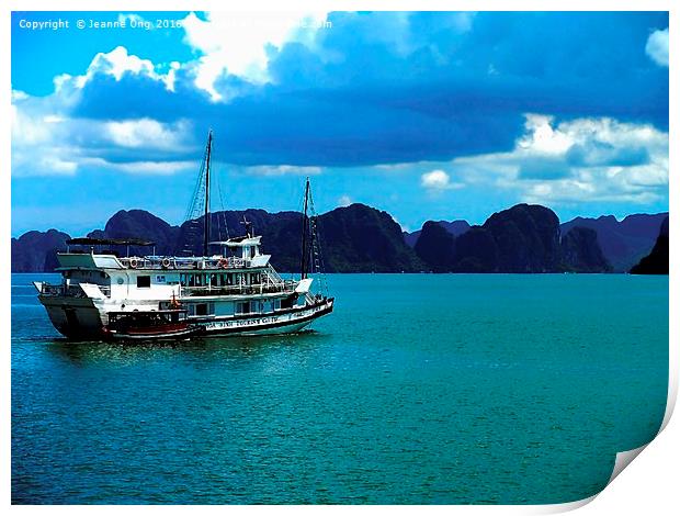 Sailing On Halong Bay Print by Jeanne Ong