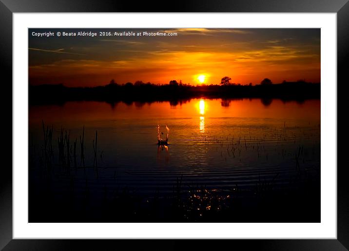 Splashing sunset Framed Mounted Print by Beata Aldridge