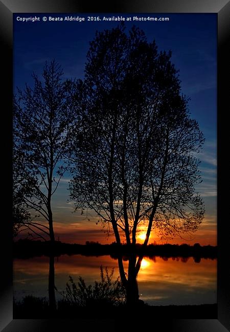 Sunset over lake Framed Print by Beata Aldridge