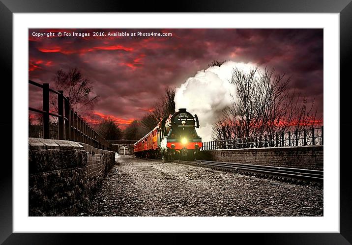 The flying scotsman locomotive at bury lancs Framed Mounted Print by Derrick Fox Lomax