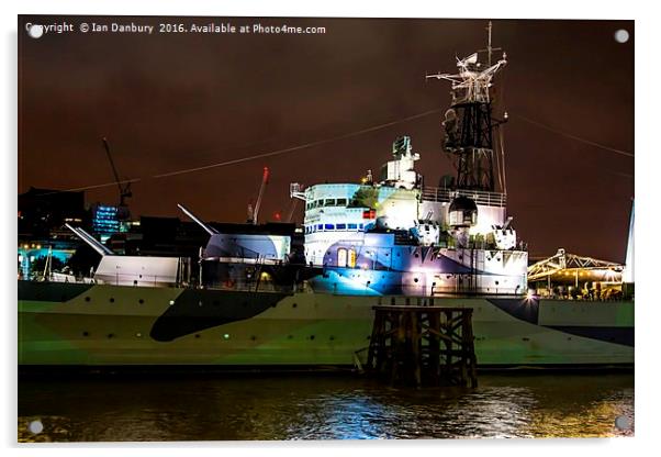HMS Belfast Detail Acrylic by Ian Danbury