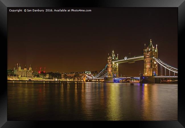 Tower Bridge at night Framed Print by Ian Danbury