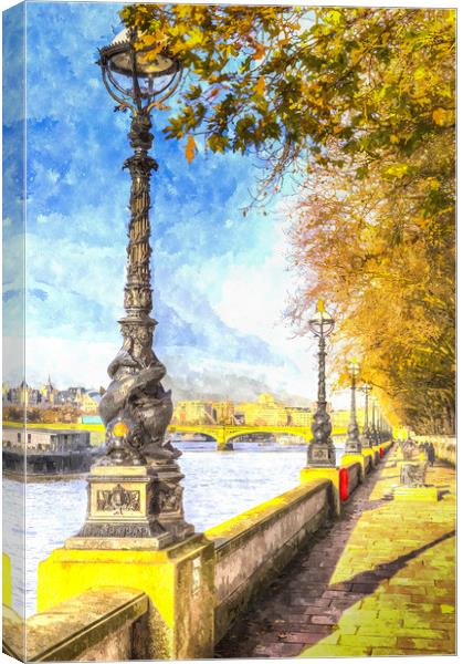 River Thames Path Art Canvas Print by David Pyatt