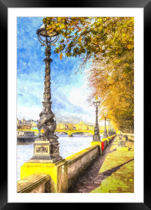 River Thames Path Art Framed Mounted Print by David Pyatt