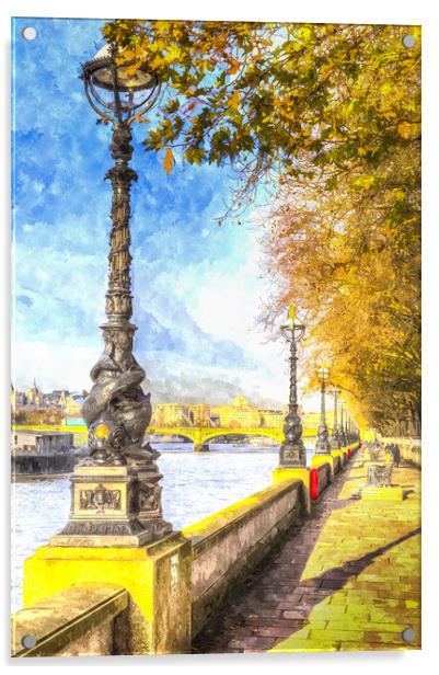 River Thames Path Art Acrylic by David Pyatt