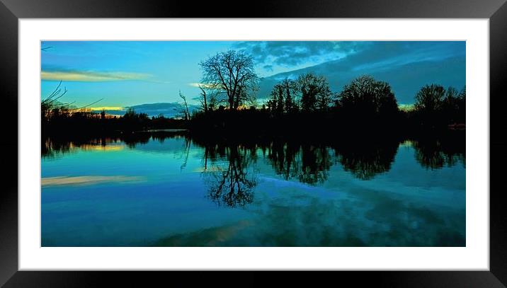 Sunrise over the lake Framed Mounted Print by Sue Bottomley