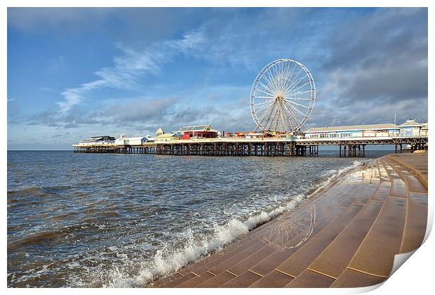 Central Pier Blackpool Promenade Print by Gary Kenyon