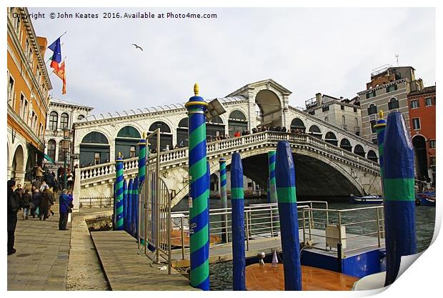 Rialto Bridge Venice Italy Print by John Keates