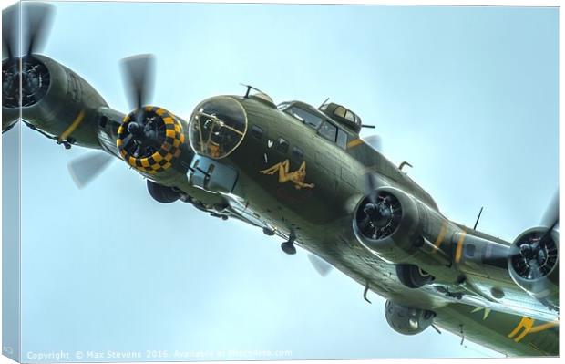 B17 Sally B banking in for another pass Canvas Print by Max Stevens