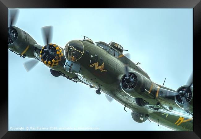 B17 Sally B banking in for another pass Framed Print by Max Stevens