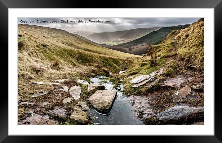 River Honddu source 8259 Framed Mounted Print by simon powell