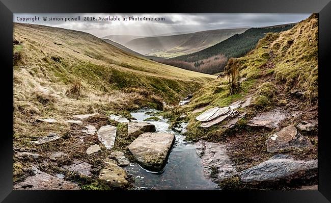 River Honddu source 8259 Framed Print by simon powell