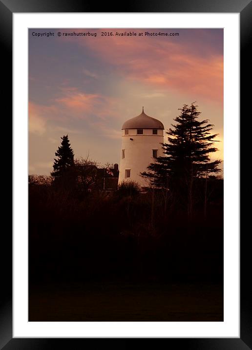 The Windmill At Sunset Framed Mounted Print by rawshutterbug 