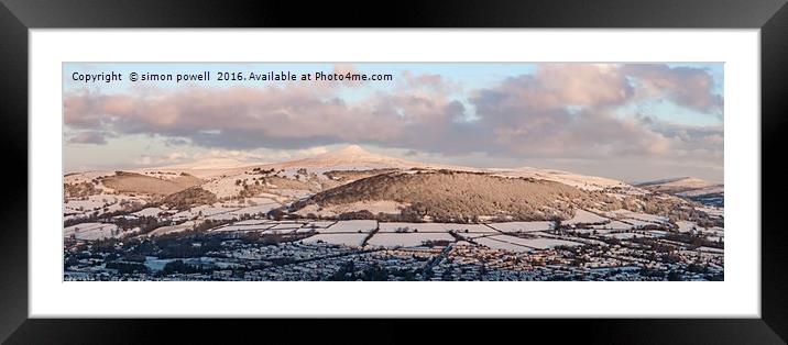 Abergavenny Sugar loaf winter 8289 Framed Mounted Print by simon powell