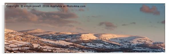 Hatterrall Ridge Winter 8296 Acrylic by simon powell