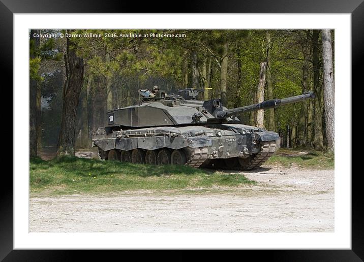 Challenger Tank on a mission Framed Mounted Print by Darren Willmin