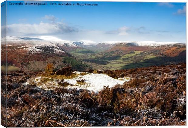 Llanthony valley winter 8385 Canvas Print by simon powell
