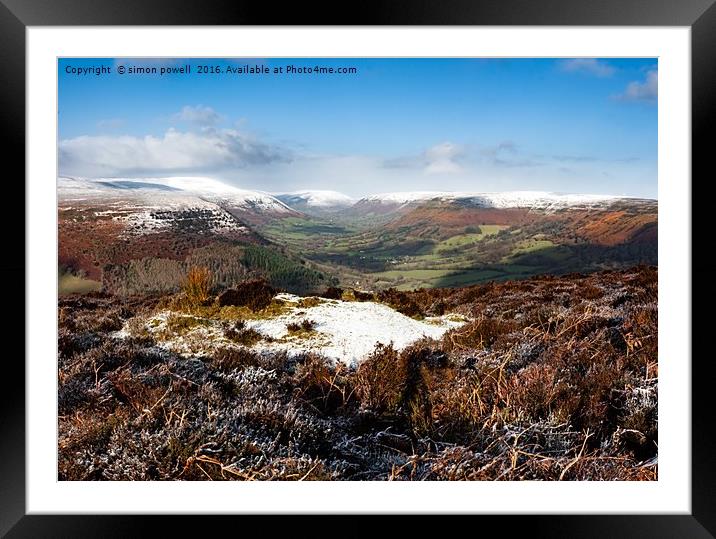 Llanthony valley winter 8385 Framed Mounted Print by simon powell