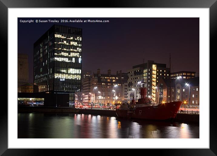 Liverpool at night Framed Mounted Print by Susan Tinsley