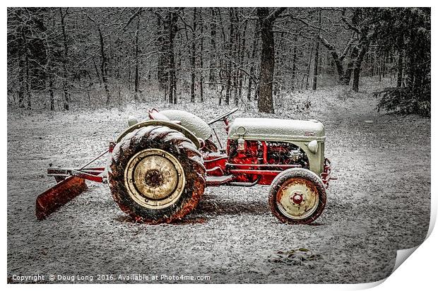 Tractor in the Snow Print by Doug Long