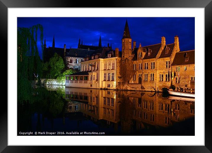 Reflections of Bruges Framed Mounted Print by Mark Draper