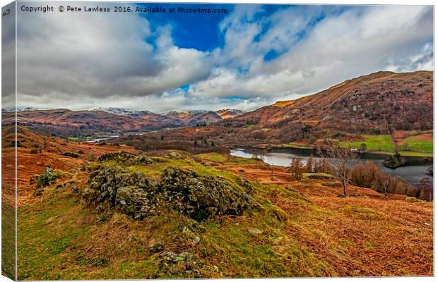 A view over Rydal Water Canvas Print by Pete Lawless