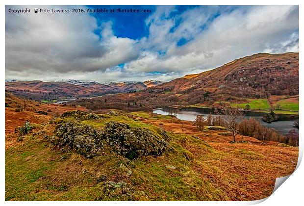 A view over Rydal Water Print by Pete Lawless