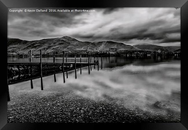 Jetty at Derwent Water in the Lake District Framed Print by Kevin Clelland