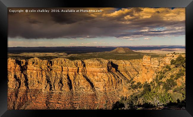 Grand Canyon at Early Sunset Framed Print by colin chalkley