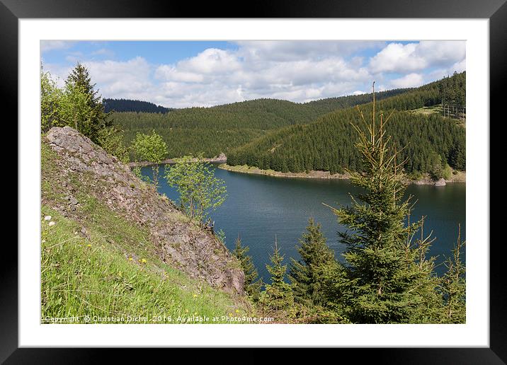 Barrier Lake near Tambach-Dietharz Framed Mounted Print by Christian Dichtl